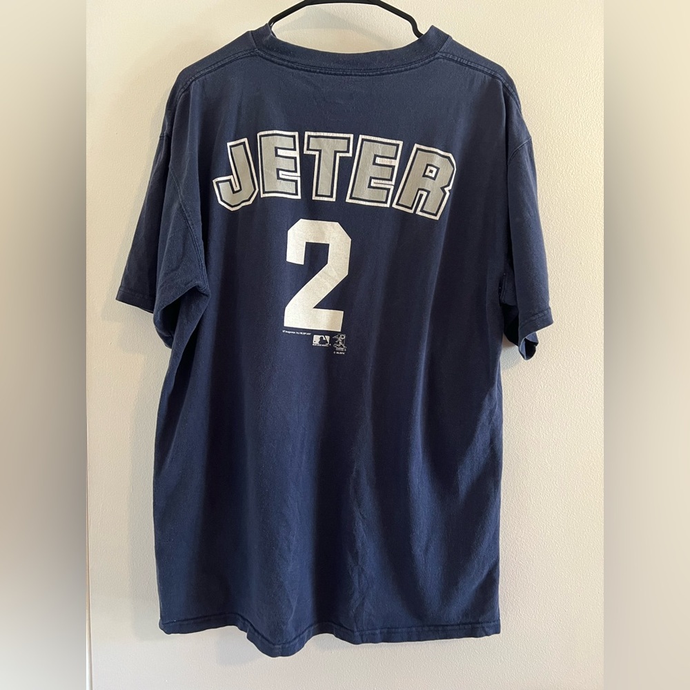 Unisex NY Yankees #2 Jeter Tshirt Navy